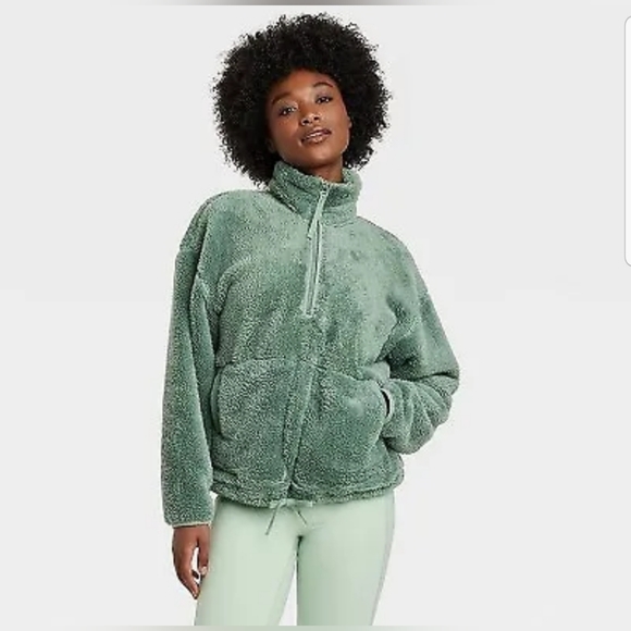 2pc All In Motion Knit Skort & 1/2 Zip High Pile Fleece Pullover Green XL - Picture 1 of 10